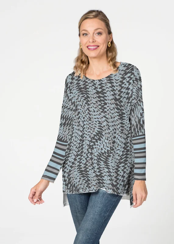 women's tops with sleeveless designsTextured Tracks Black (7720) ~ Slouchy Butterknit Top