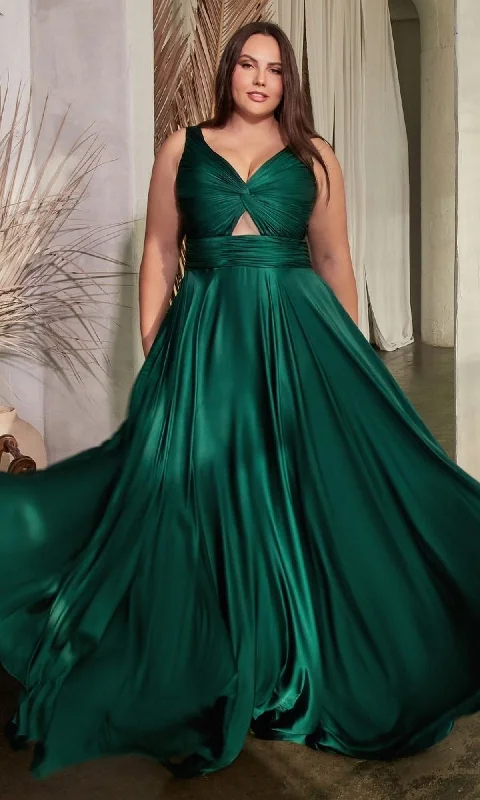 high-low prom dressesTwist-Front Long Plus-Size Prom Dress 7497C