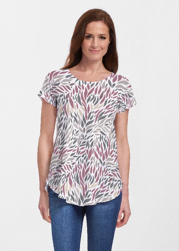 women's tops with spaghetti straps and deep V-necksHotsy Totsy Wine (8144) ~ Short Sleeve Scoop Neck Flowy Tunic