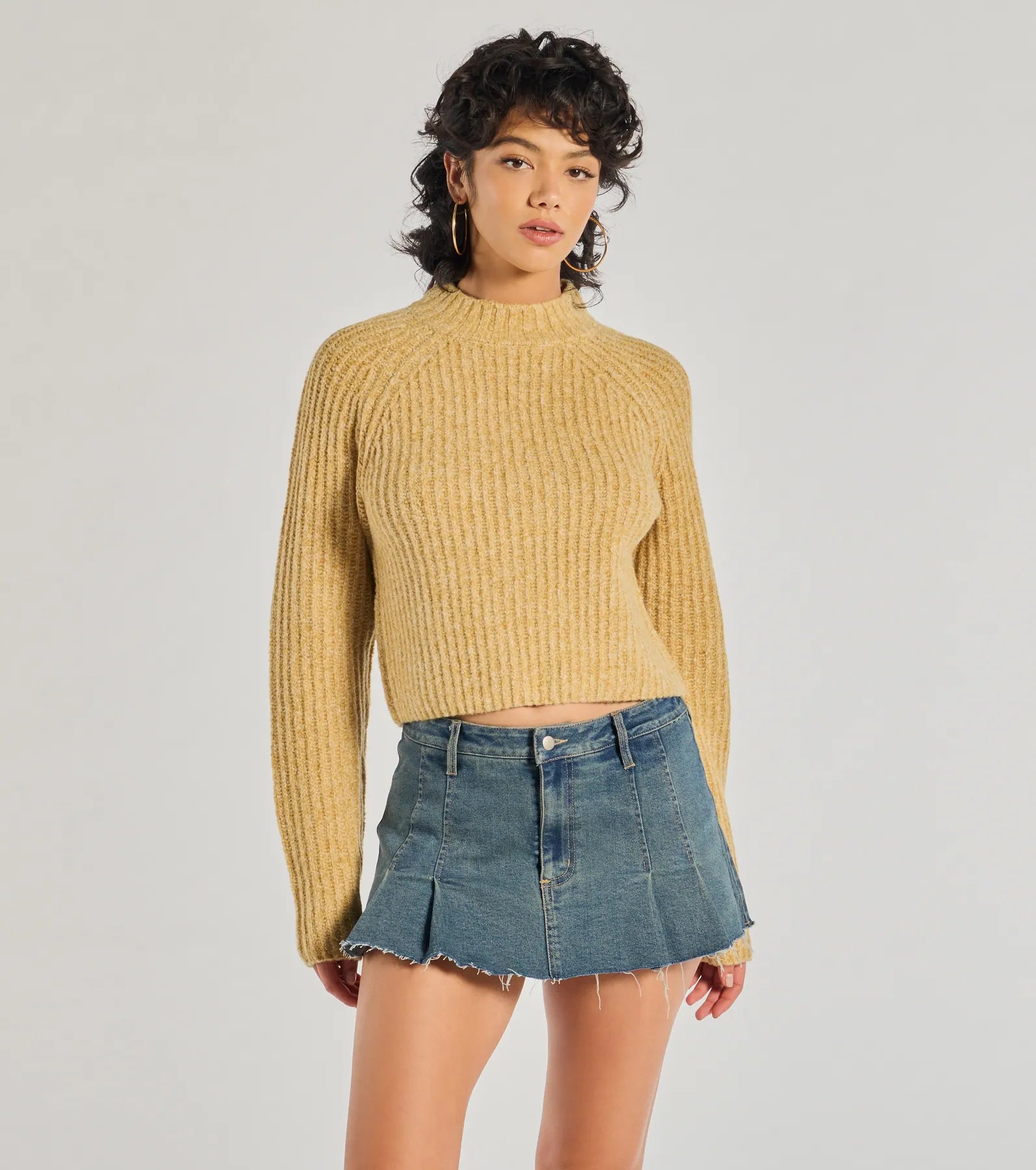 Wool SweatersStylishly Casual Mock Neck Knit Sweater