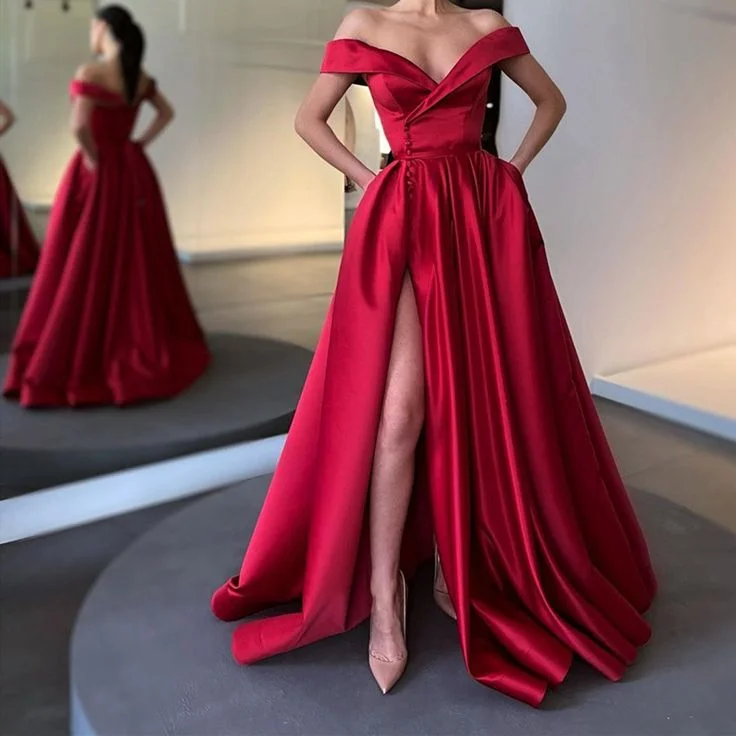 prom dress inspiration galleriesOff the Shoulder Burgundy Satin Long Prom Dresses, Off Shoulder Wine Red Long Formal Evening Dresses Y7153