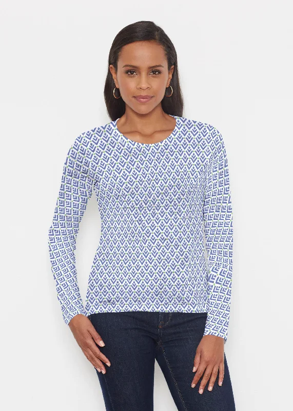 women's tops for those who want to wear versatile pieces that can be dressed up or downCosmo Geo (13568) ~ Signature Long Sleeve Crew Shirt