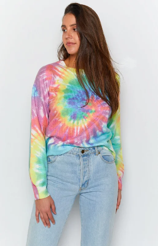 Fitted SweatersLove You Different Tie Dye Sweater Rainbow