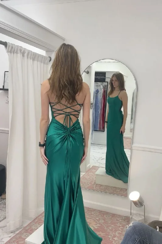 off-shoulder prom dressesClassy Green Mermaid Prom Dress,Green Evening Dress Y7358