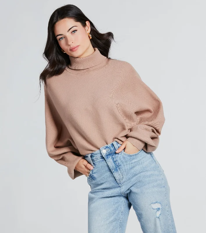 Cardigan SweatersOnly Cozy Vibes Turtleneck Cropped Sweater