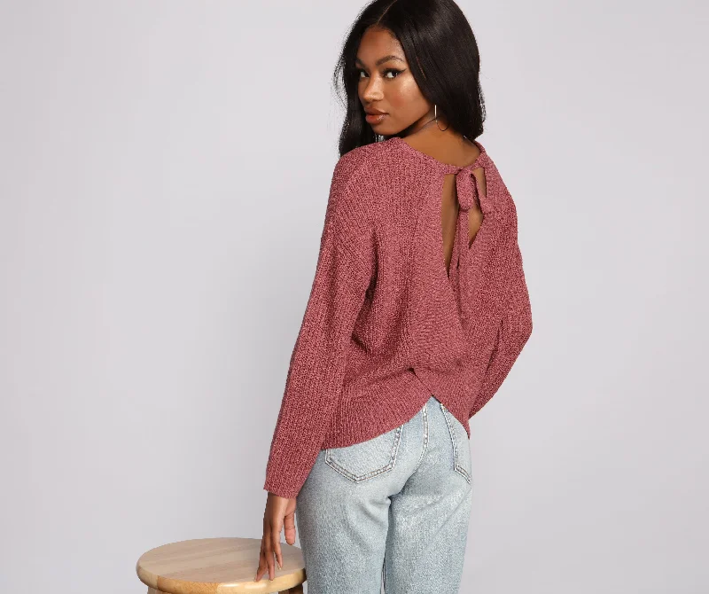 Custom SweatersLoving Knit Basic Open Back Sweater