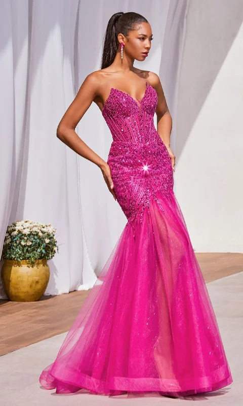 bespoke prom dressesStrapless Beaded Long Mermaid Prom Dress CD0214